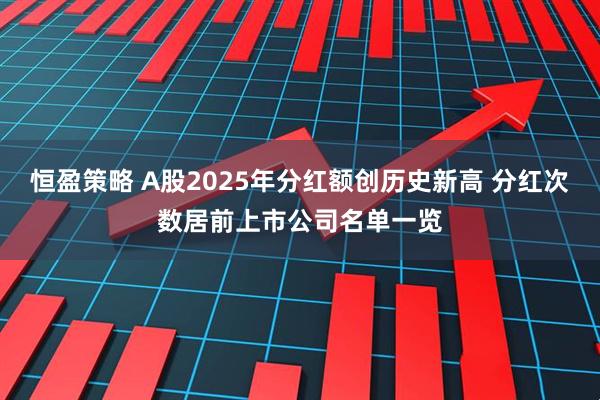 恒盈策略 A股2025年分红额创历史新高 分红次数居前上市公司名单一览