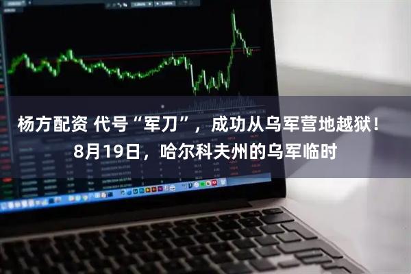 杨方配资 代号“军刀”，成功从乌军营地越狱！ 8月19日，哈尔科夫州的乌军临时